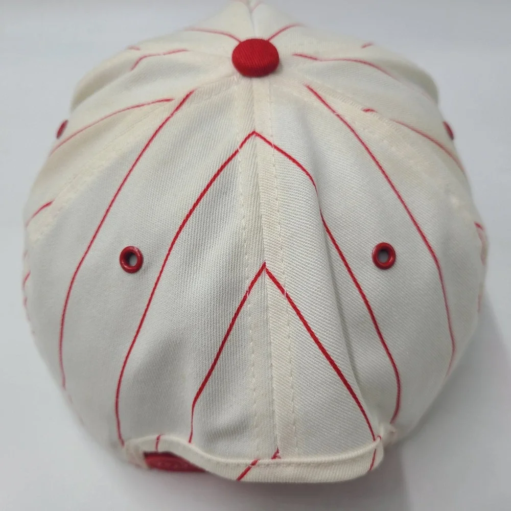 Vintage Case IH Hat Snapback K-Products White Red Pinstripes East Moline‎ Plant